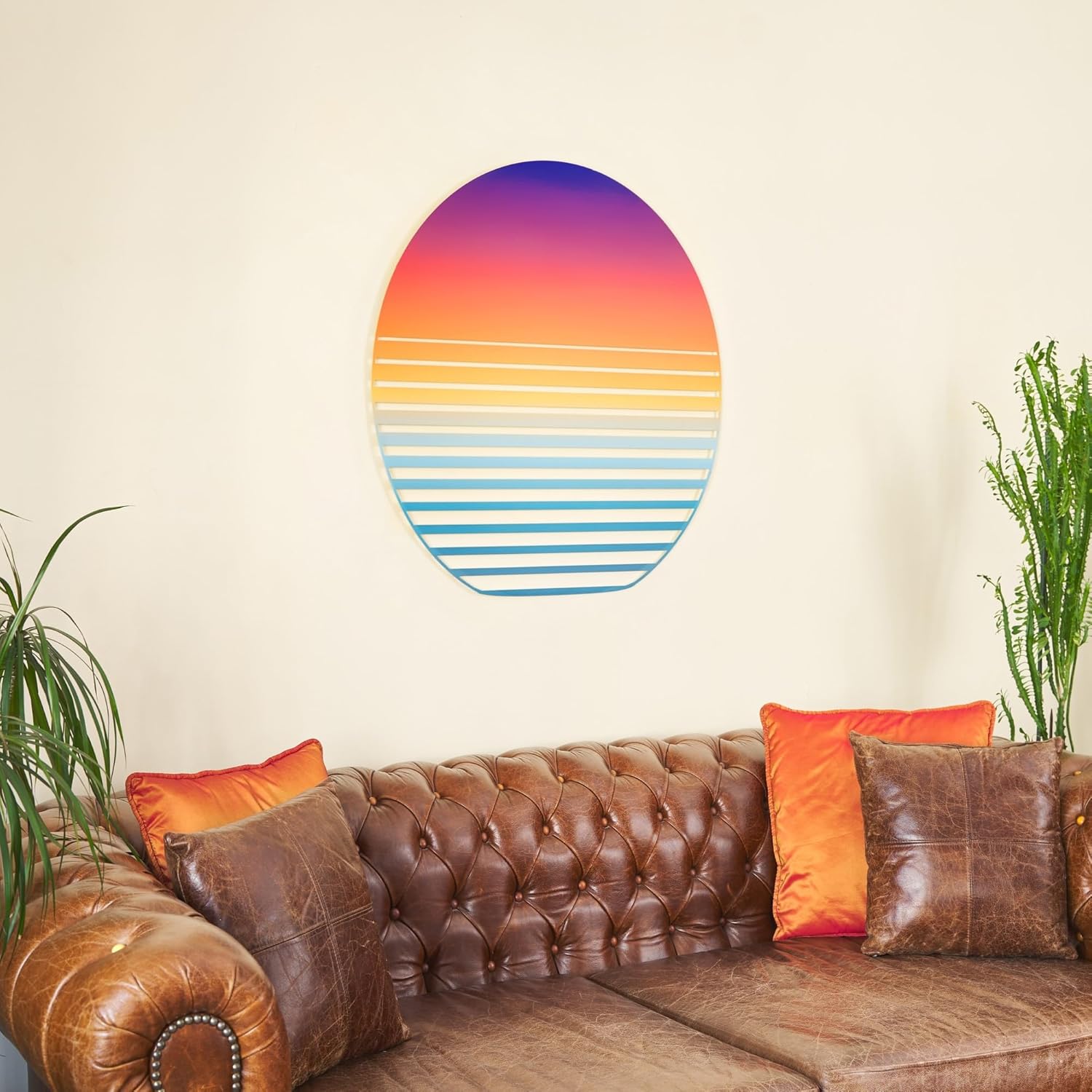 NEODECO Sunset on Sea Metal Wall Art