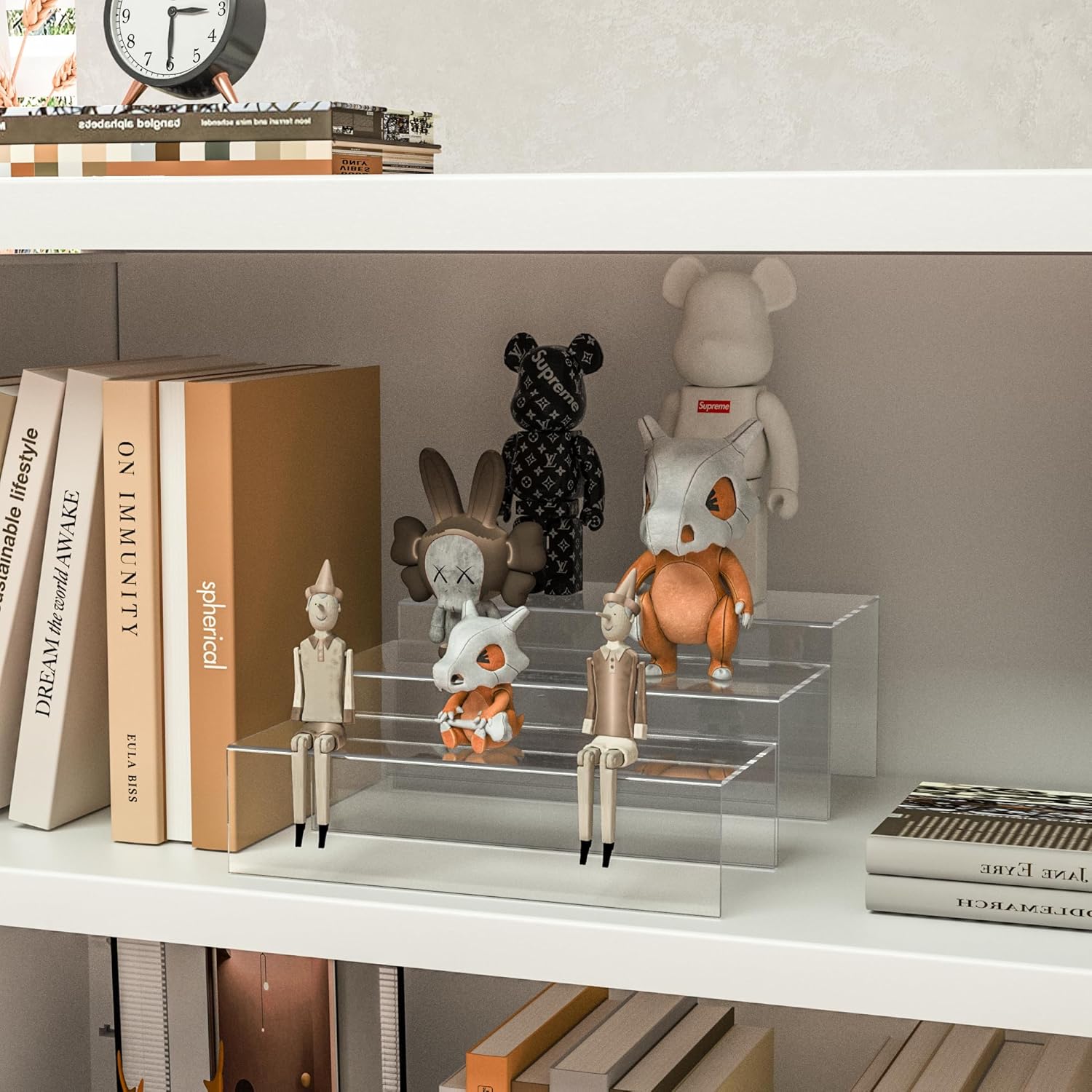 3pcs Square Acrylic Display Risers for Collectibles and Decor