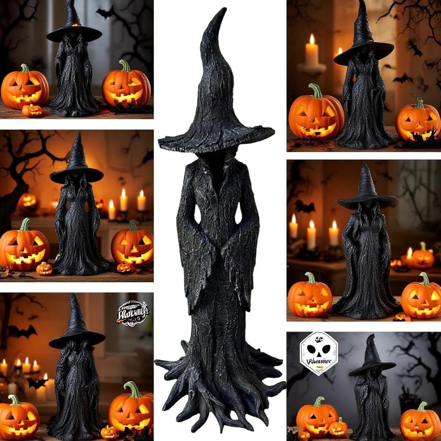 EGH Halloween Witch Statue - 197 Inch Gothic Resin Decor