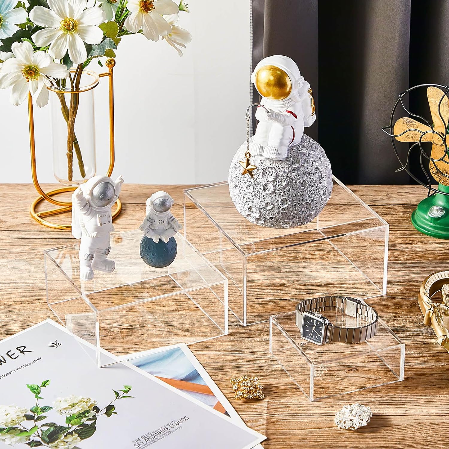 Jerify 12 Pcs Acrylic Risers for Buffet Display