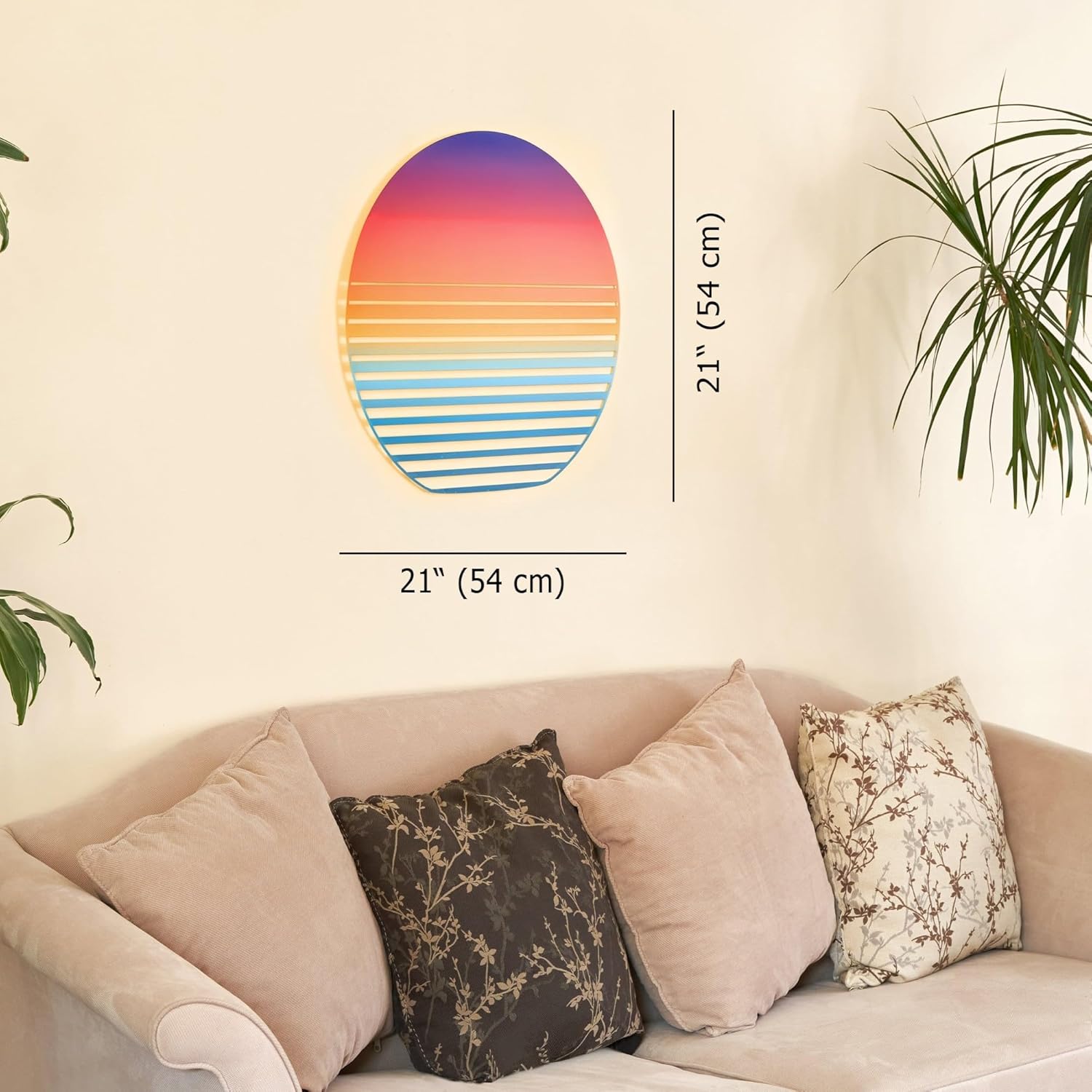 NEODECO Sunset on Sea Metal Wall Art