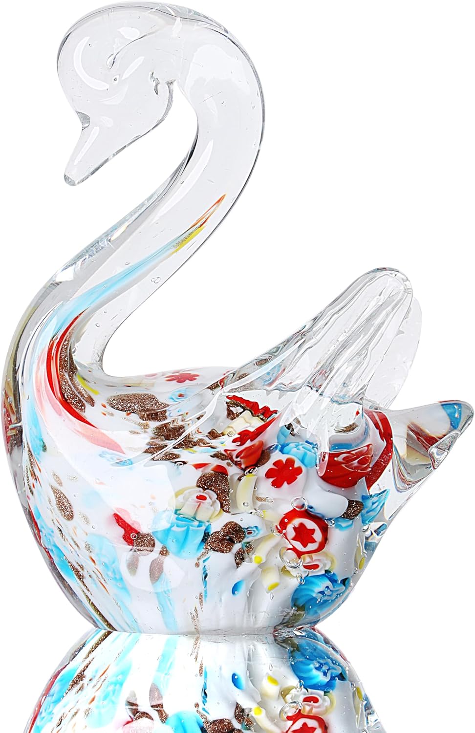 Yao Yuan Handmade Multicolor Glass Swan Figurine