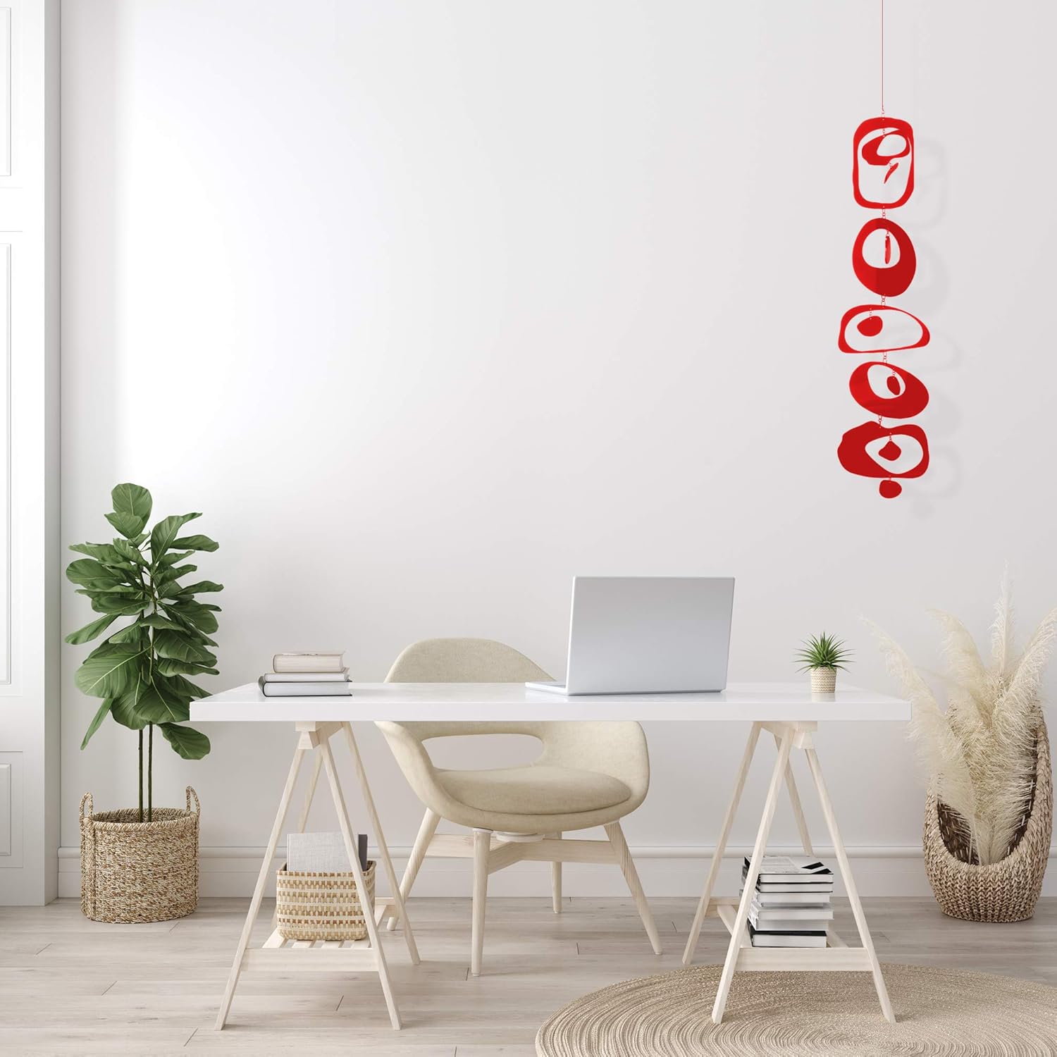 Zen Mobile - Red - Calm Mindfulness Home Decor Hanging Art