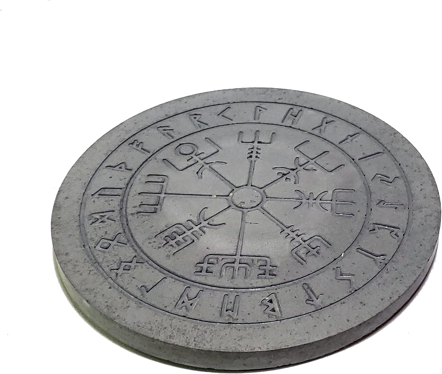 Viking Vegvisir Stone Altar Display Stand Riser Black