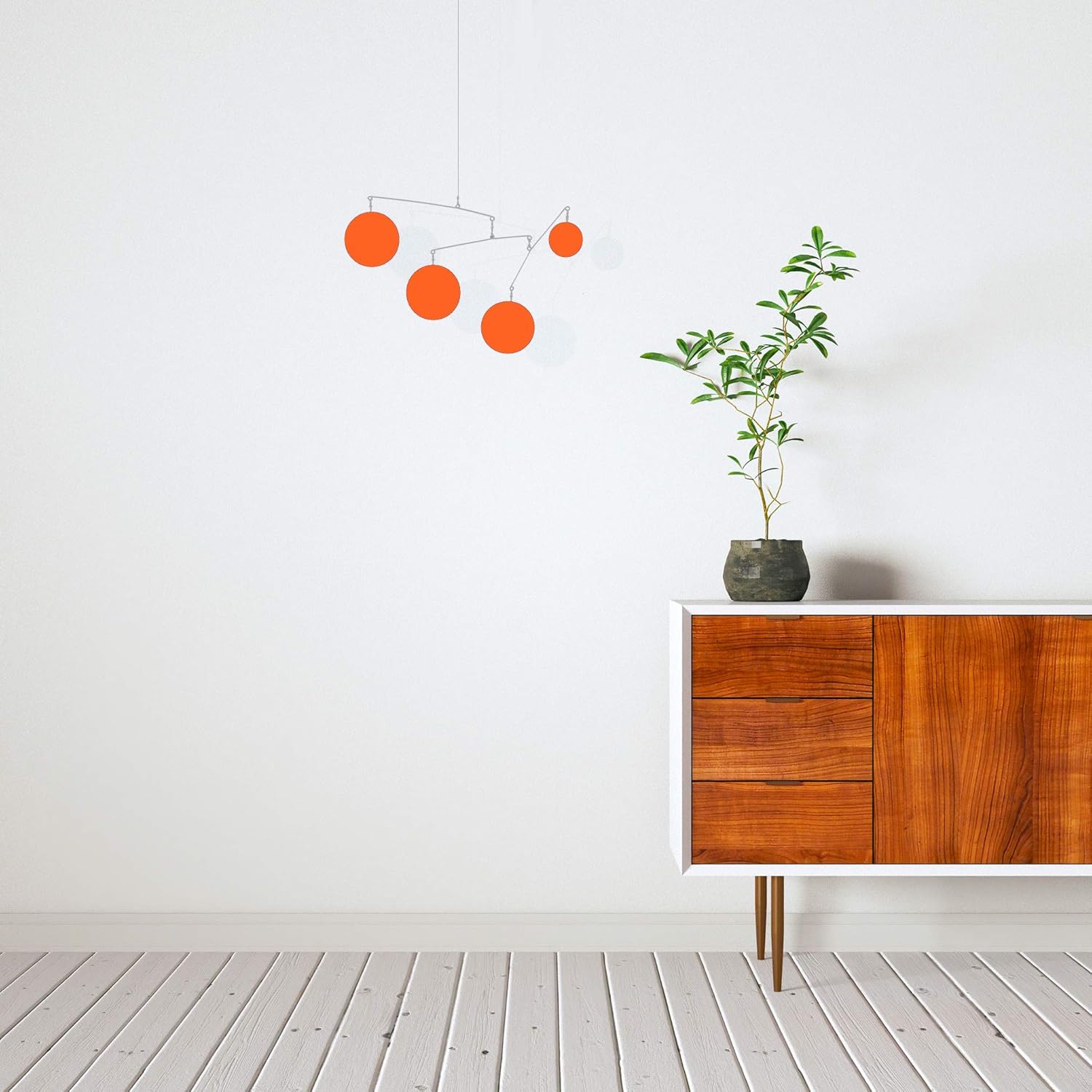 Fab Mod Orange Hanging Art Mobiles - Mid Century Modern Decor