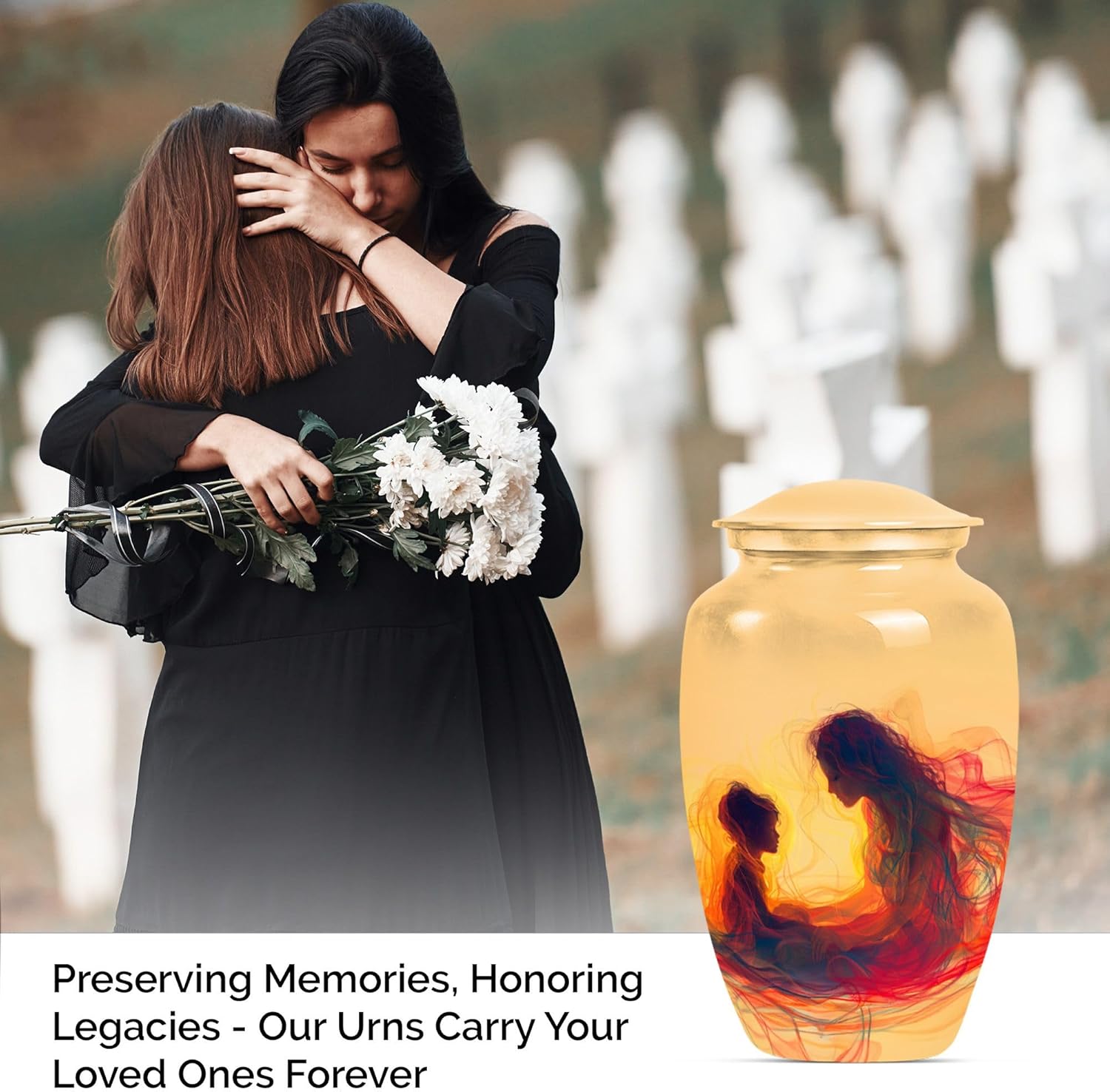 Elegant Cremation Urns Set - Decorative Ash Urns for Adults