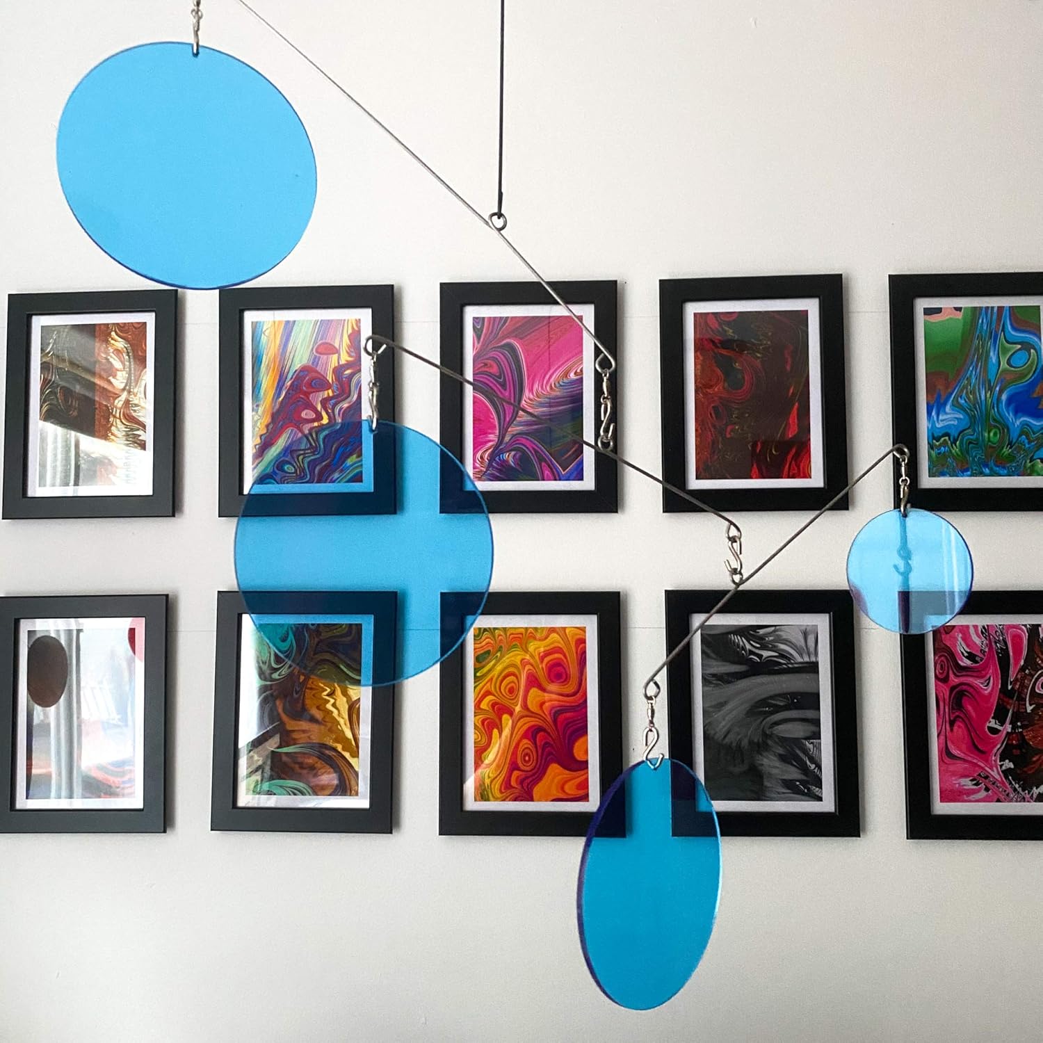 Atomic Mobiles The Magnificent Clear Blue Modern Hanging Kinetic Art