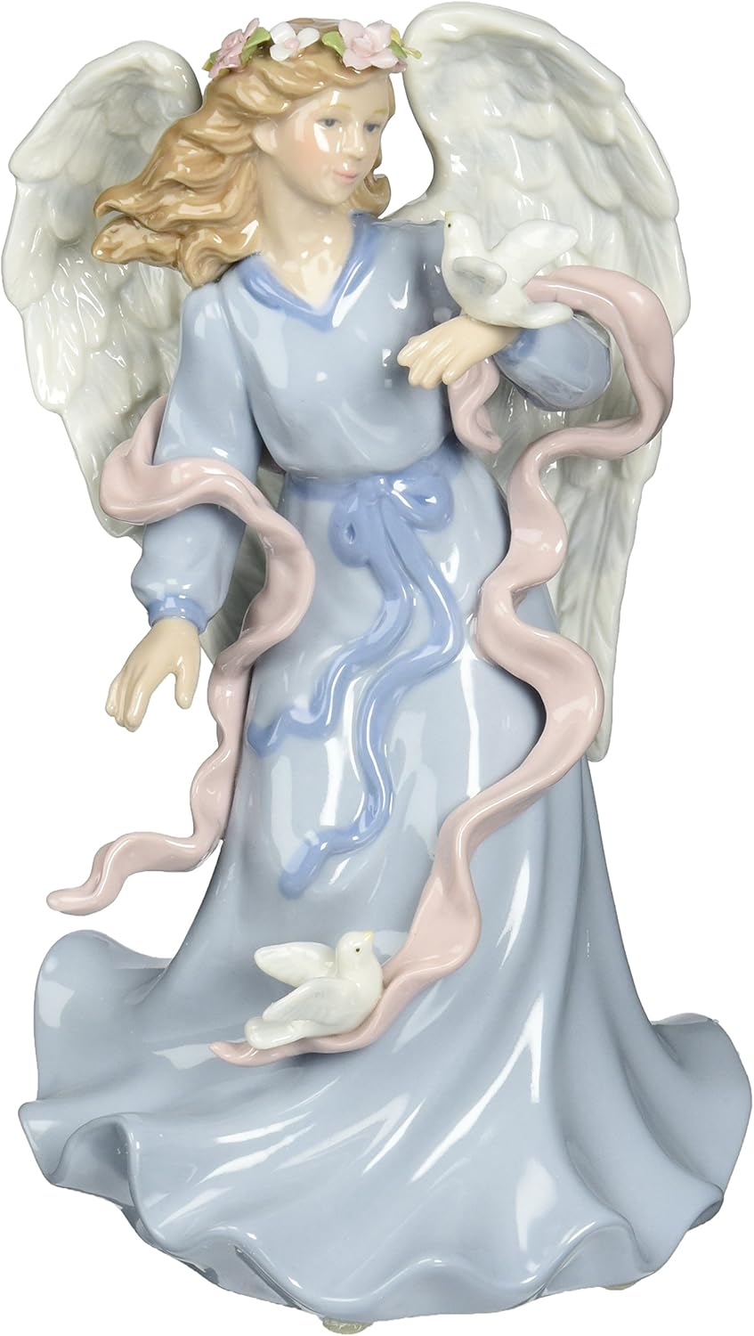 Cosmos 80086 Blue 8-Inch Musical Angel Dove Figurine