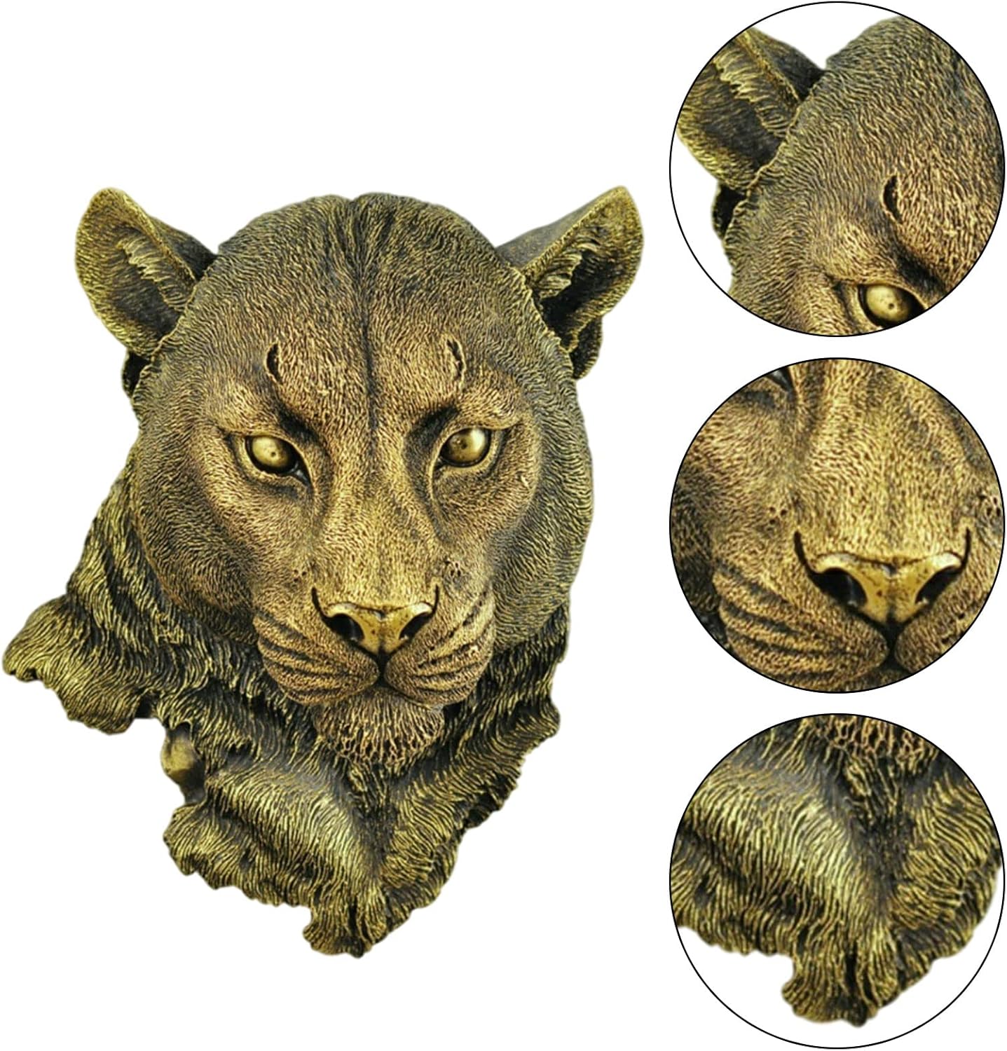 Leopard Head Wall Sculpture Durable Resin Animal Decor