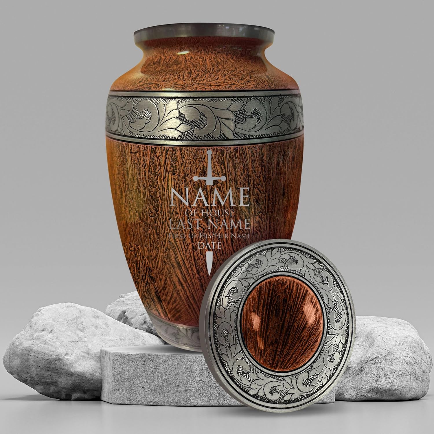 Personalized Adult Cremation Urn with Name Humorous Throne Design