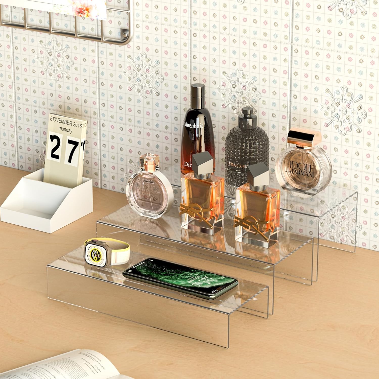 Clear Riser Display Shelf Set 3pcs Acrylic