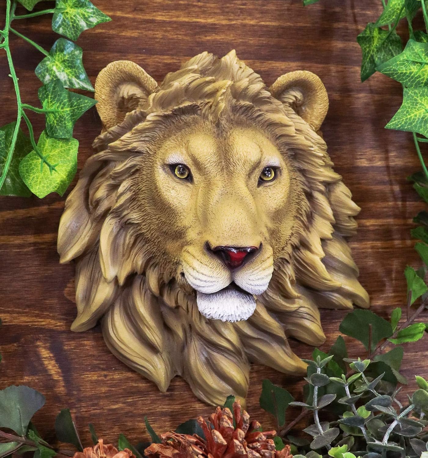 Ebros Simba Safari Lion Head Wall Decor Plaque 925 Inch