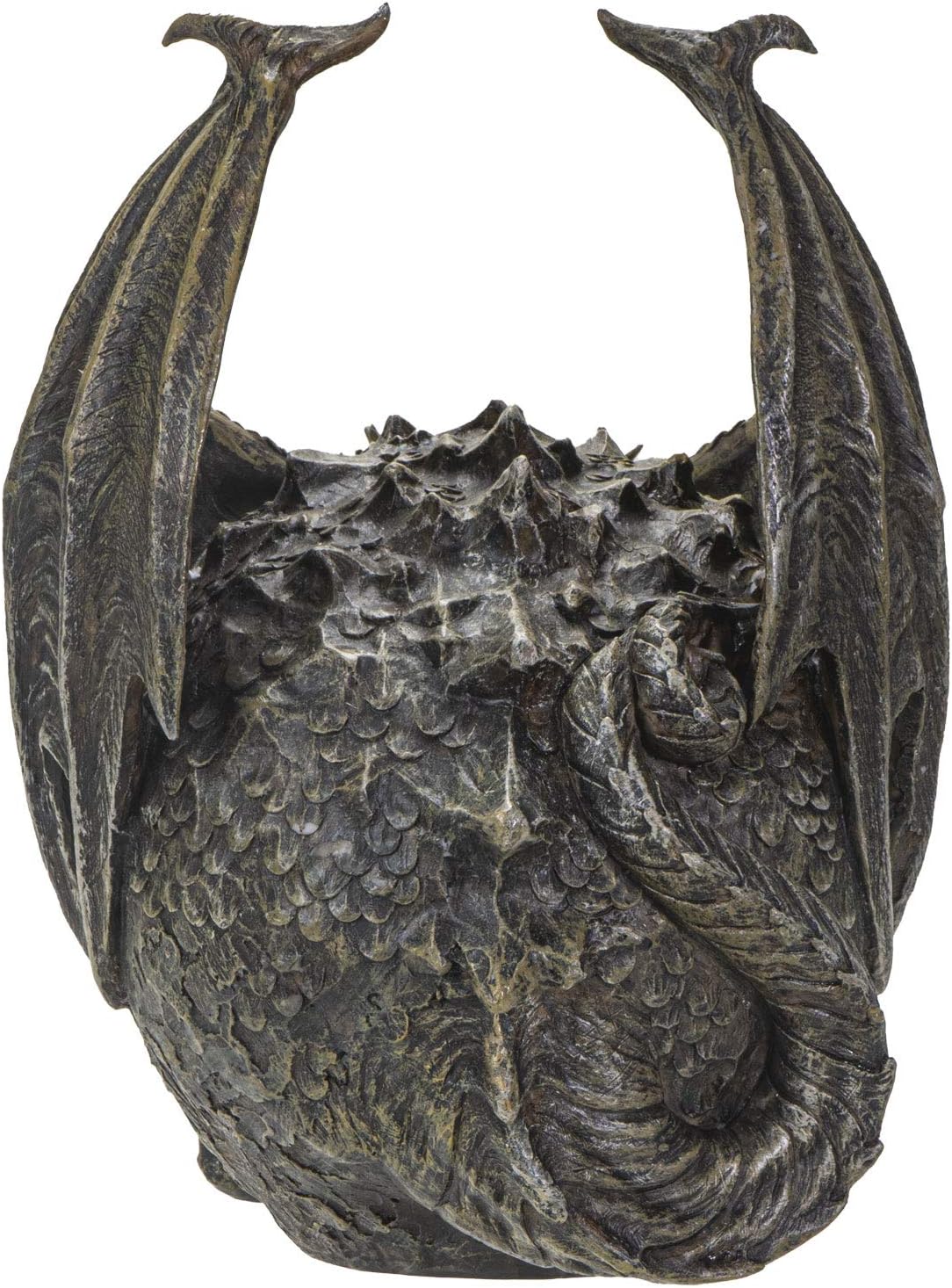 Spiral Dark Gothic Draco Dragon on Mutated Skull Figurine