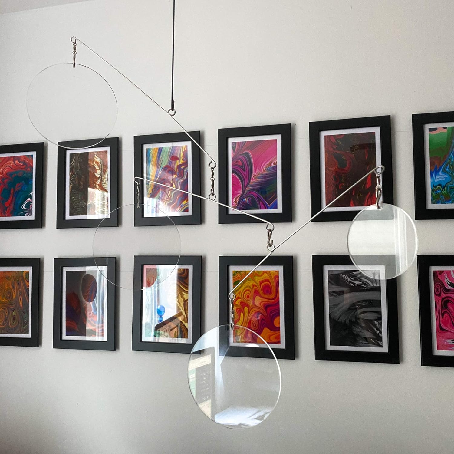 Mid Century Modern Style Clear Acrylic Hanging Kinetic Art