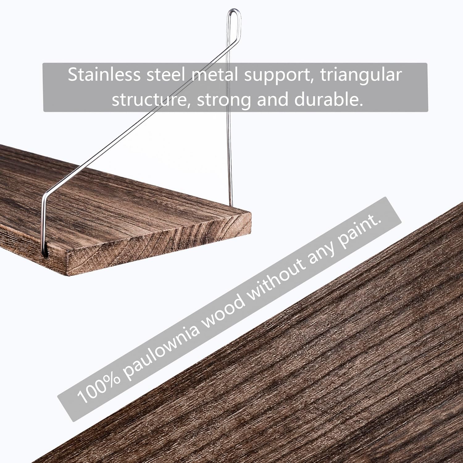 MITIME Floating Shelves Set of 3 Rustic Wood Wall Storage Shelves
