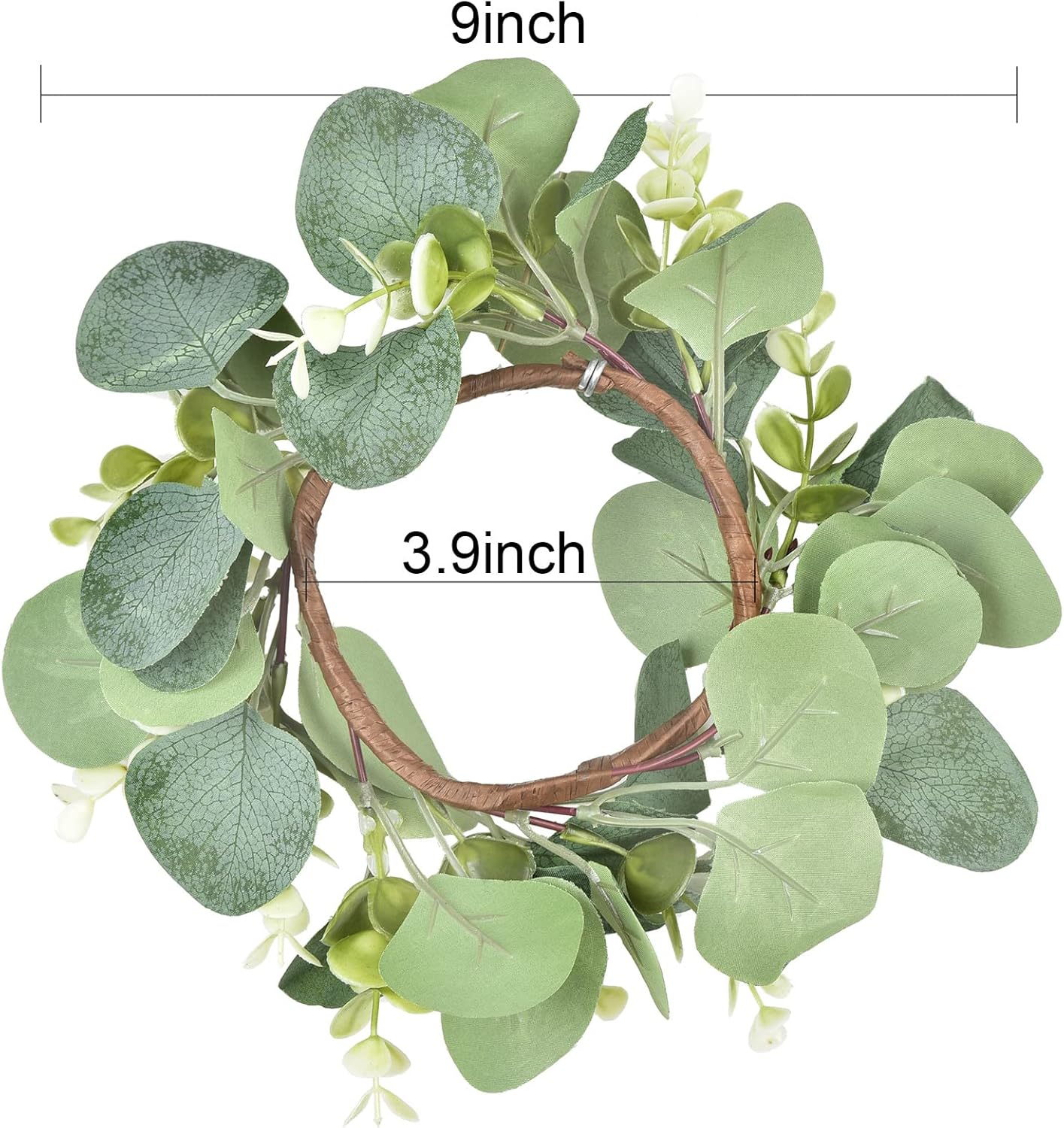 LSKYTOP 2 Pcs Eucalyptus Wreath for Kitchen Cabinet Decor