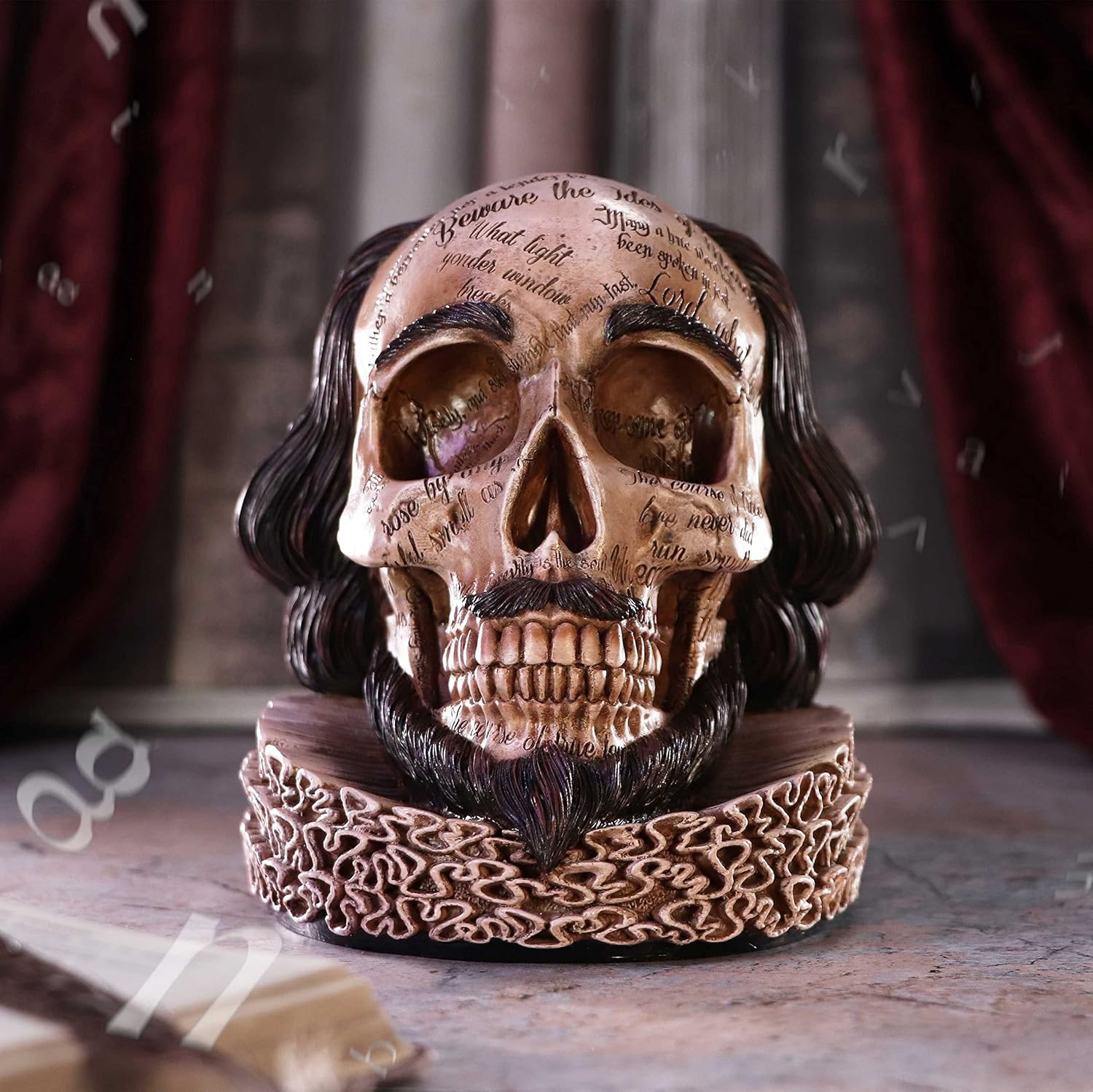 Shakespeare Legacy Skull Figurine 16cm Resin