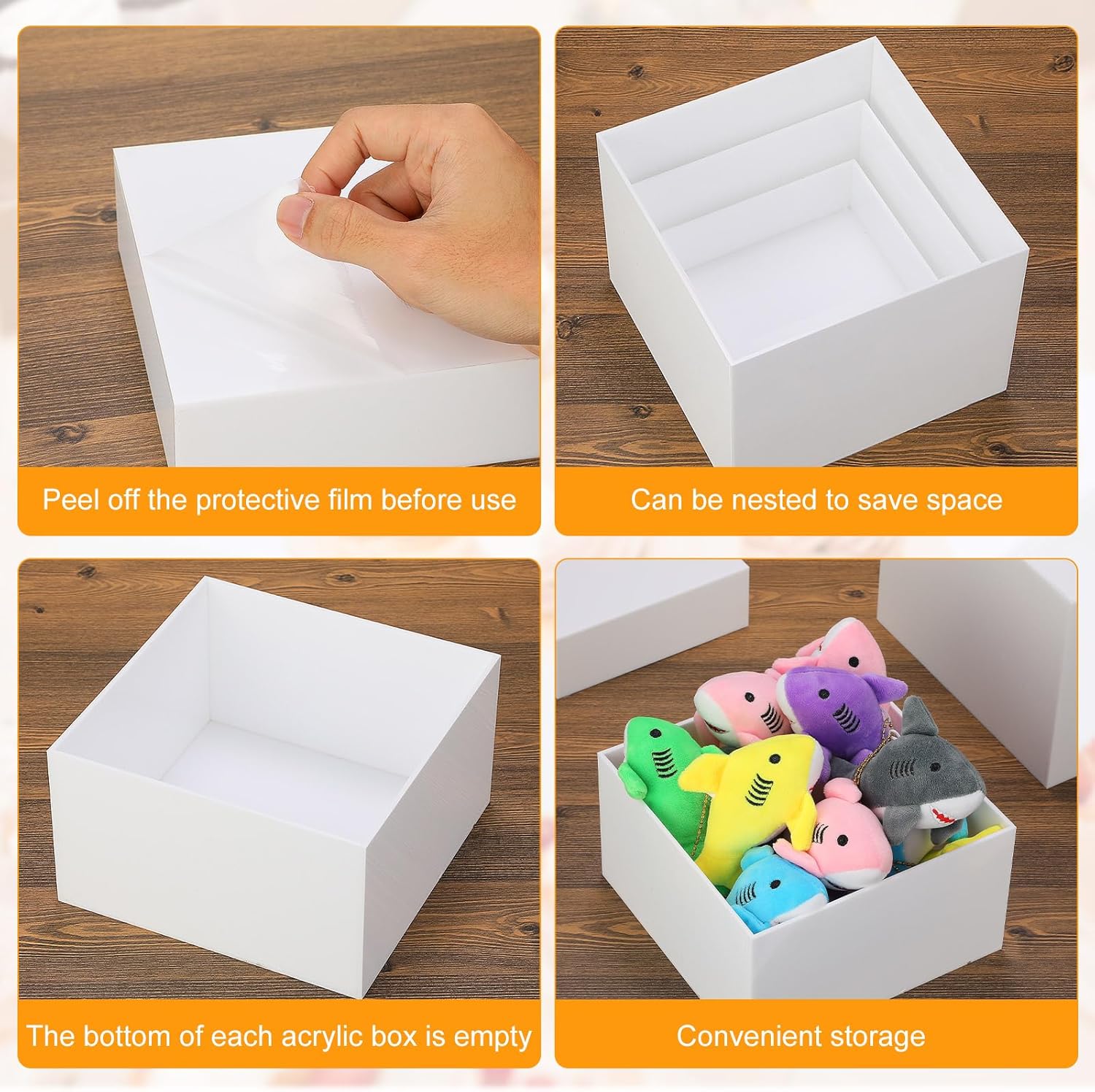 Suzile 9 Pcs Acrylic Display Risers Set with Hollow Bottoms