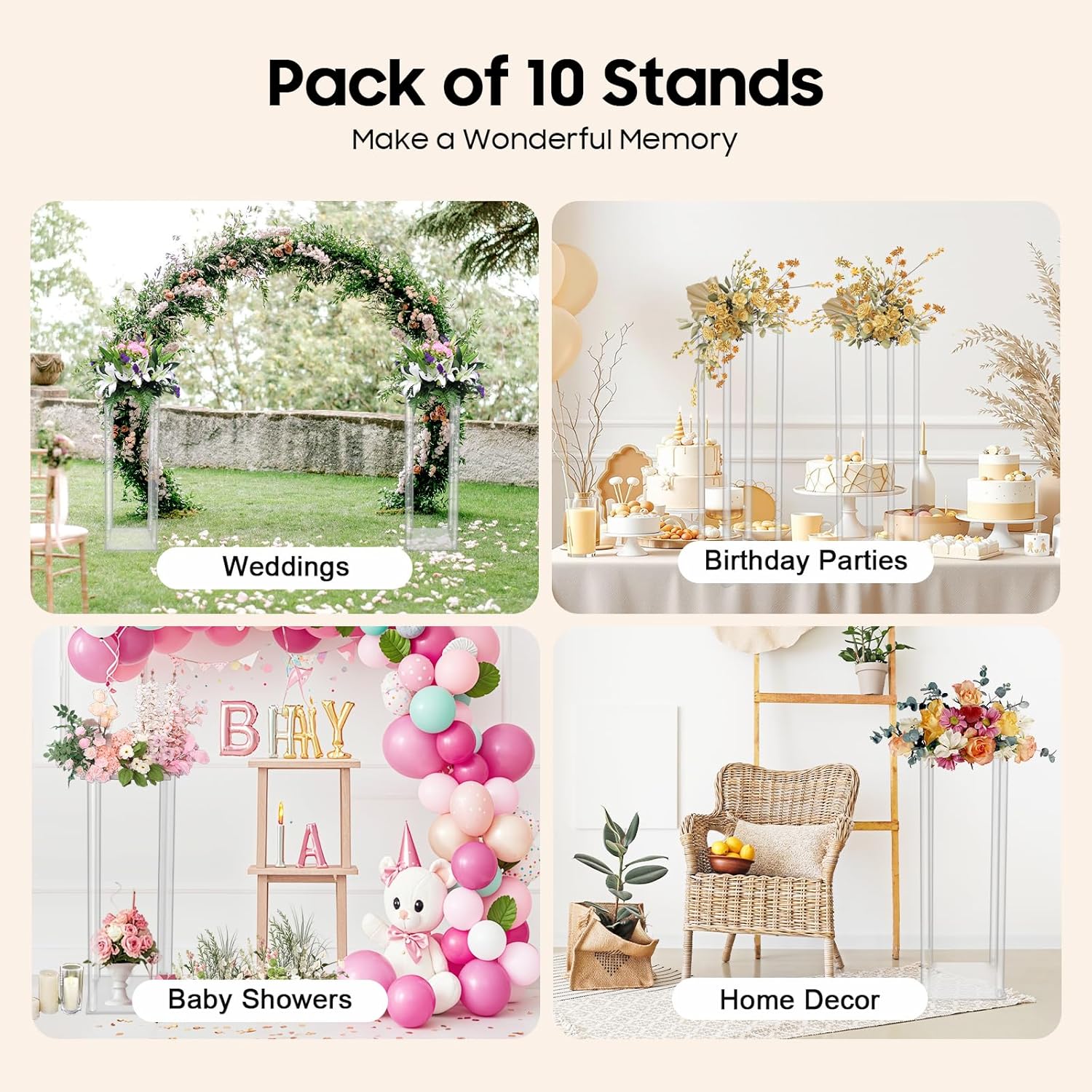10PCS 236 Inch High Wedding Flower Stand