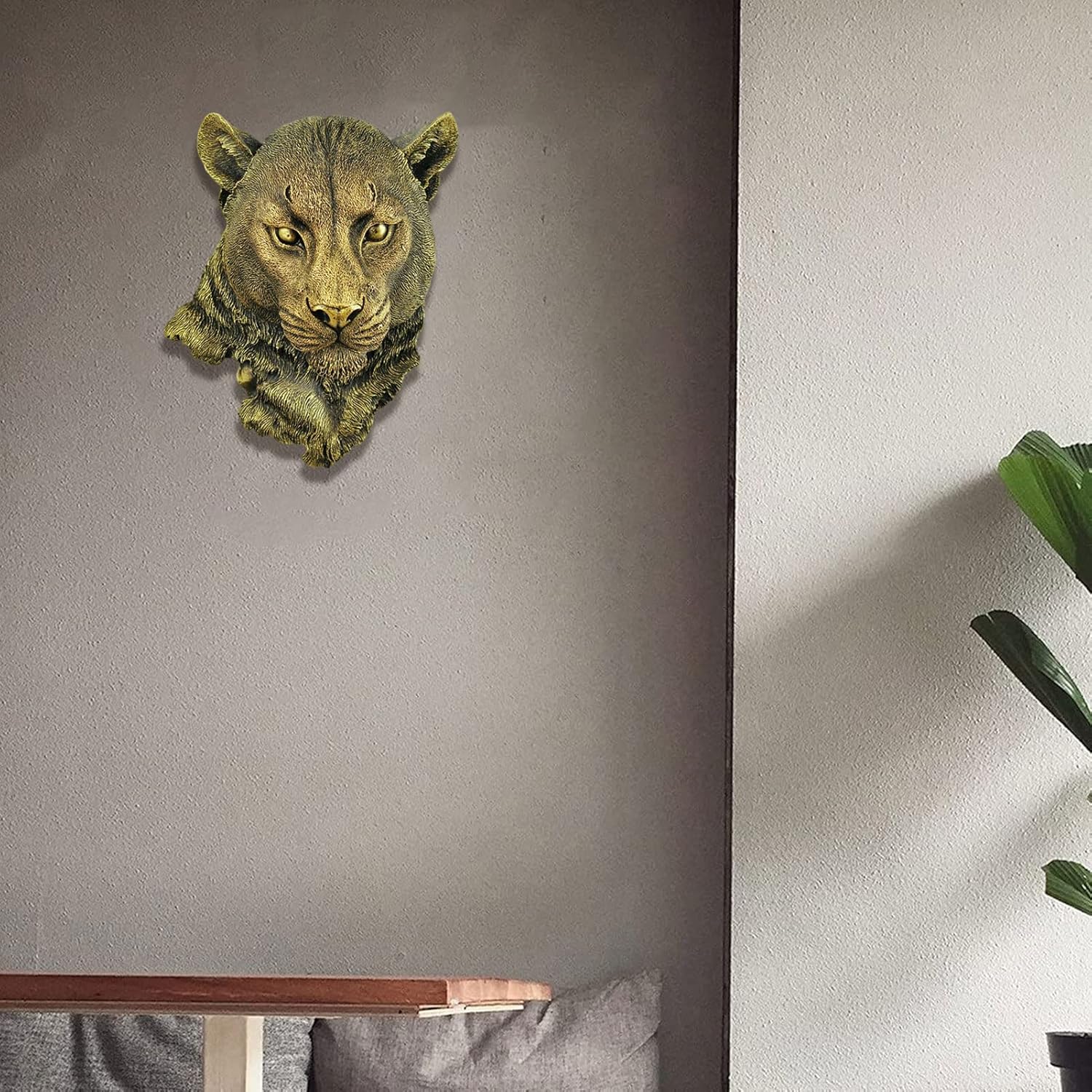 Leopard Head Wall Sculpture Durable Resin Animal Decor