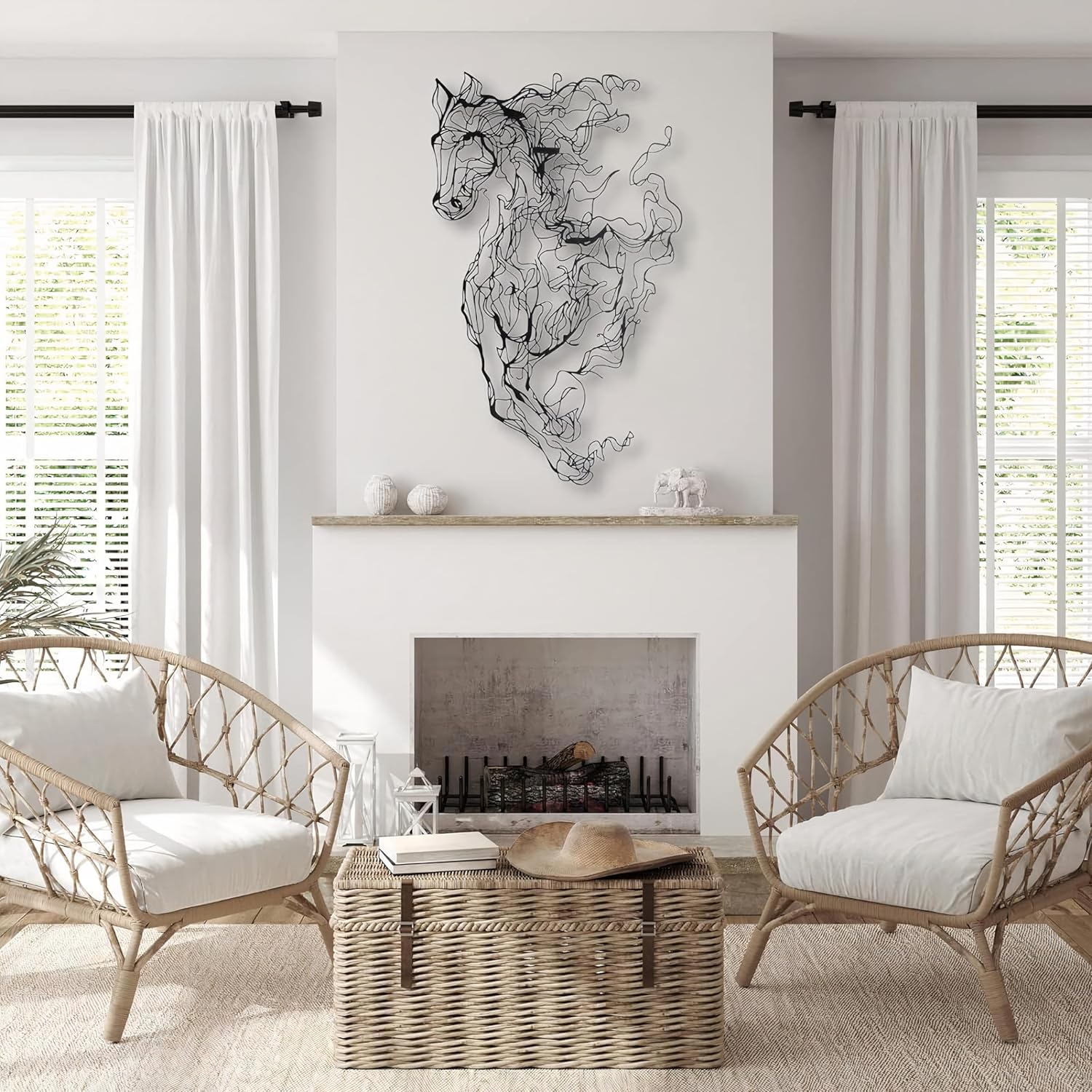 PLTZCRAFT Horse Metal Wall Art 39x24 Inches