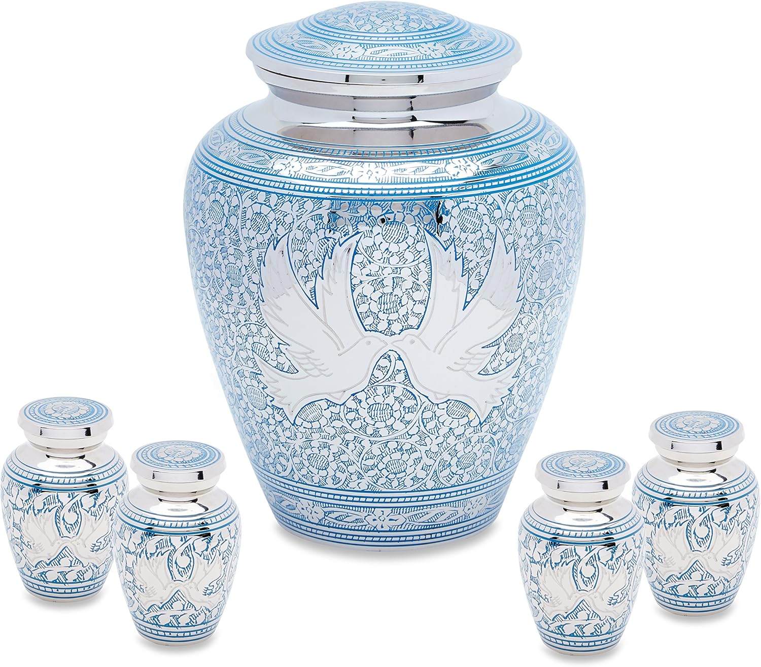 Blue Loving Dove Adult Decorative Urn with Tokens