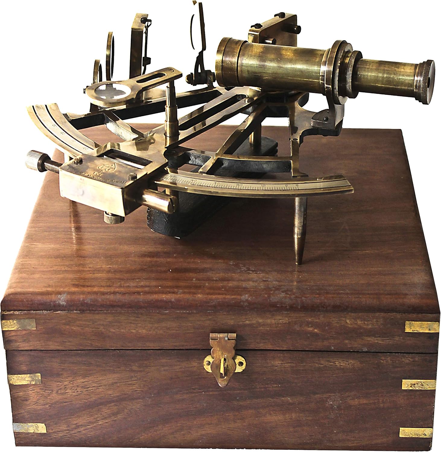 Antique German Brass Sextant Nautical Decor