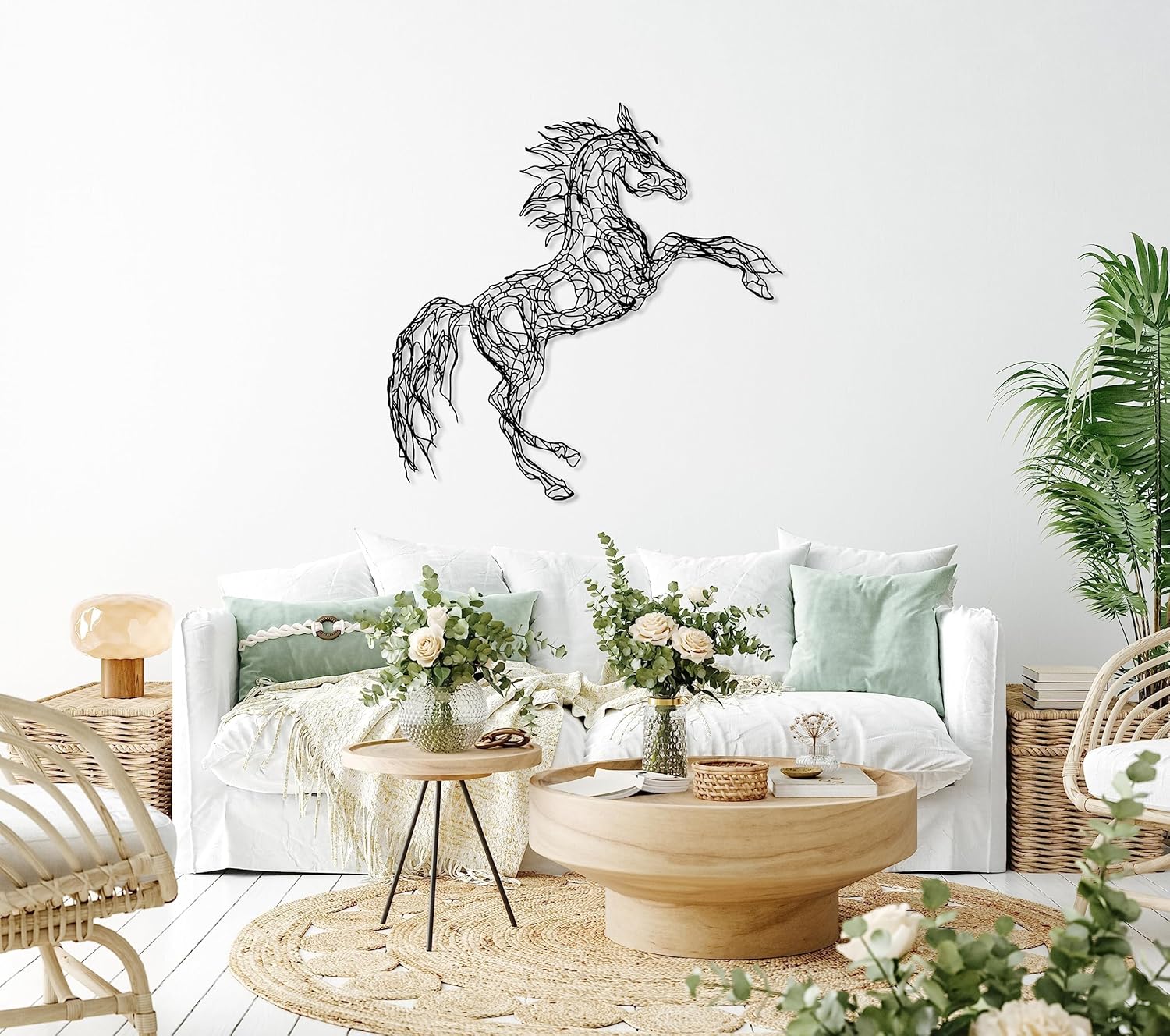 DecoSoul Tree Horse Metal Wall Art Decor 50x50cm