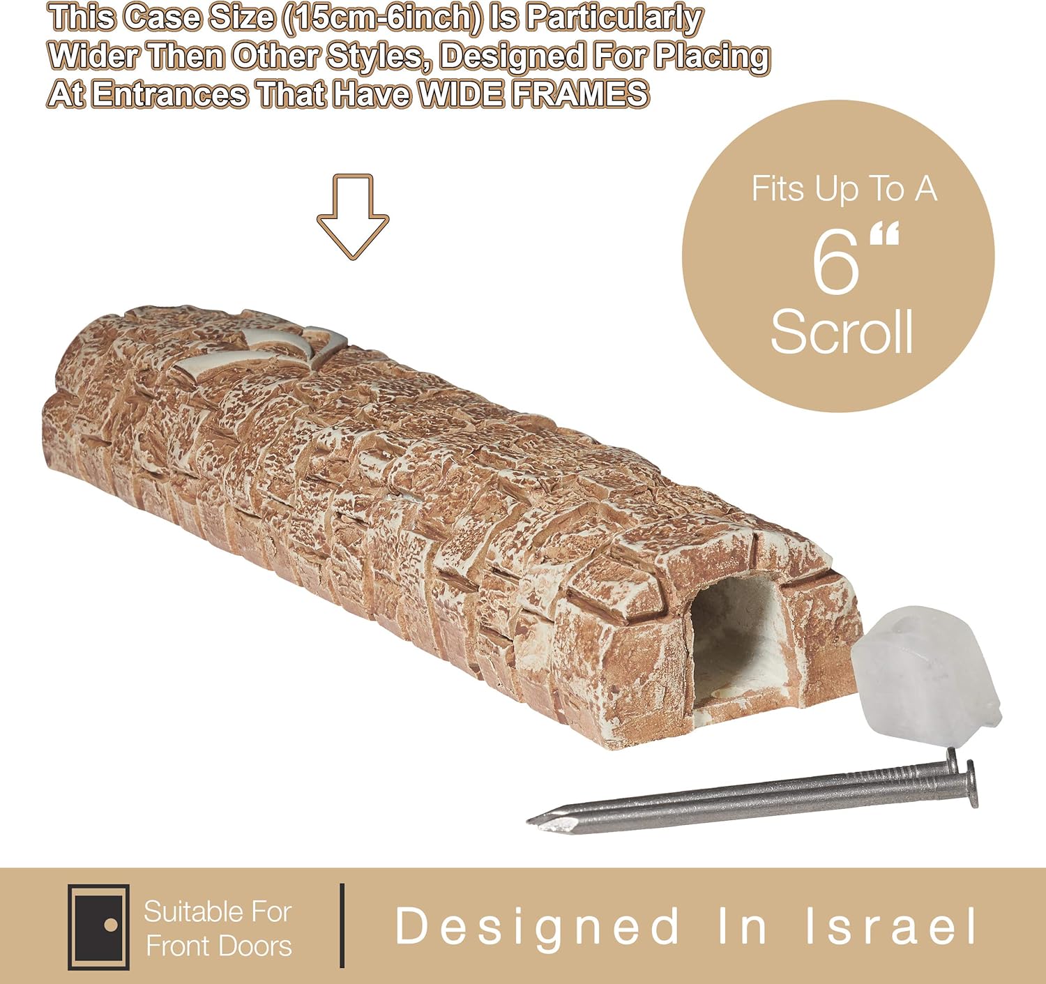 AS Mezuzah Case Western Wall Design Waterproof