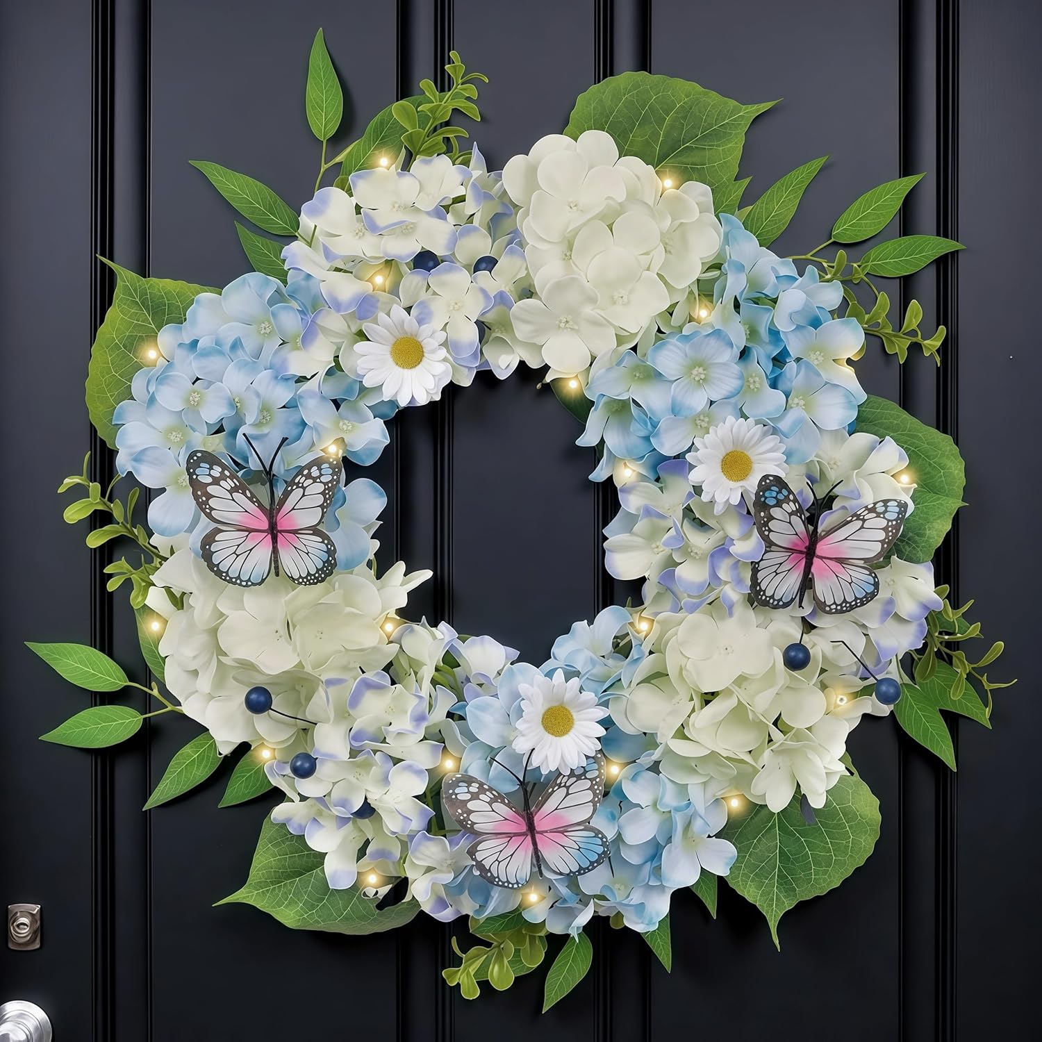 Valery Madelyn 18 Inch Spring Summer Wreath with Lights