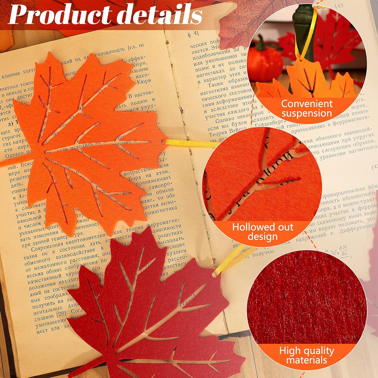 Tatuo 24 Pcs Fall Tree Decorations Thanksgiving Felt Pendant