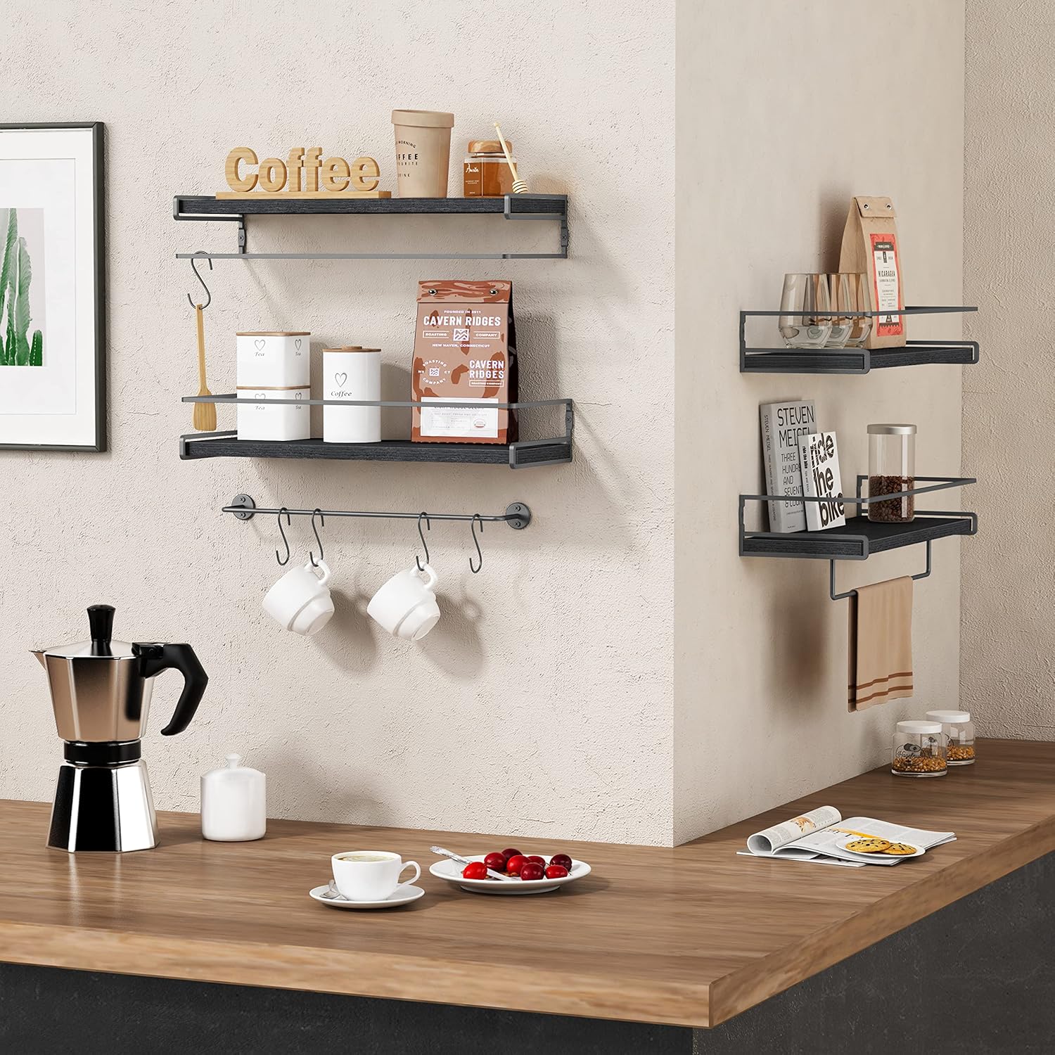 Forbena Modern Floating Shelves Set of 2 for Bathroom and Kitchen