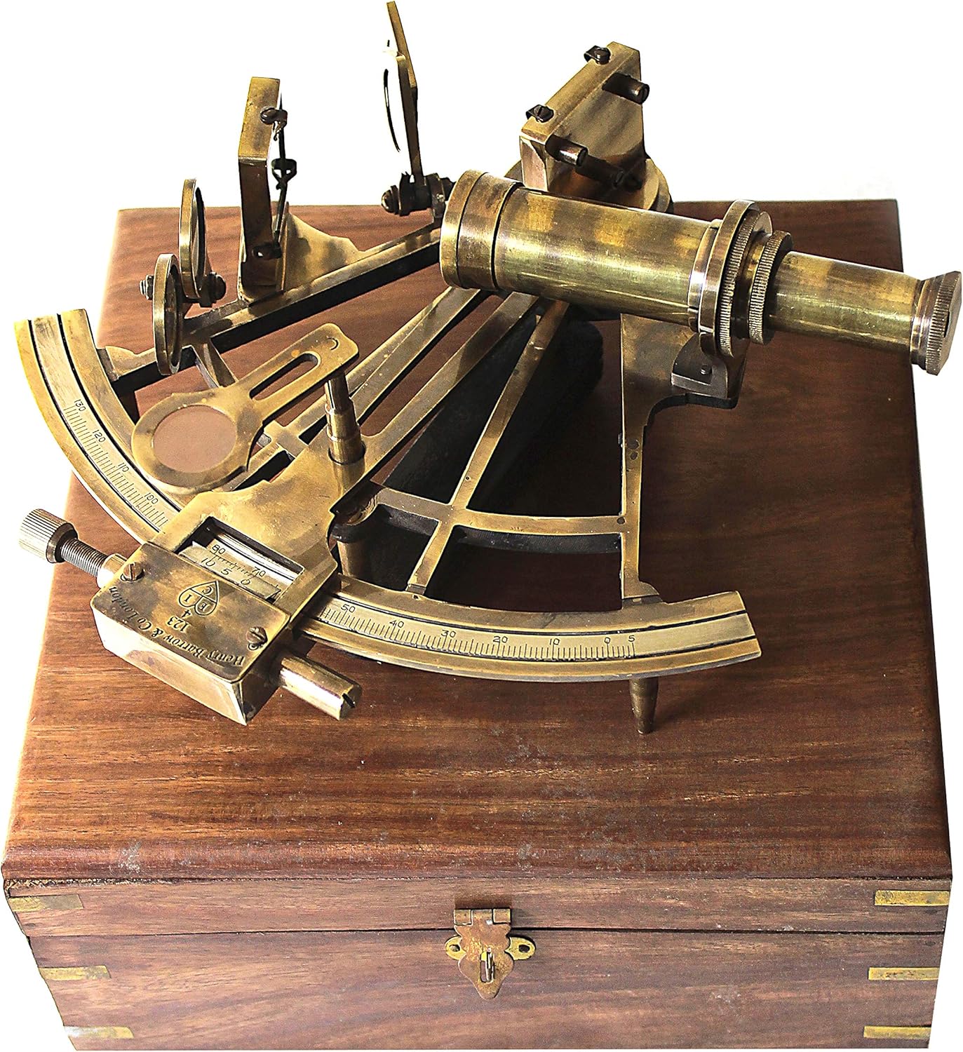 Antique German Brass Sextant Nautical Decor