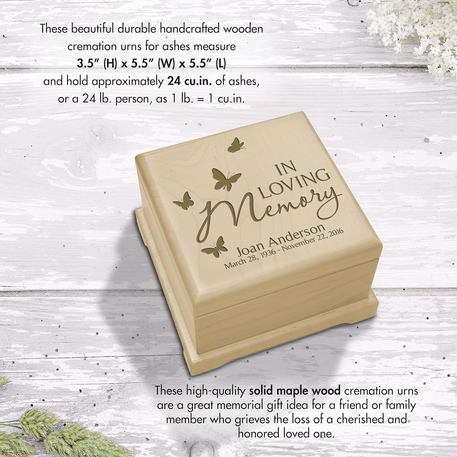 LifeSong Milestones Small Wooden Urns for Ashes