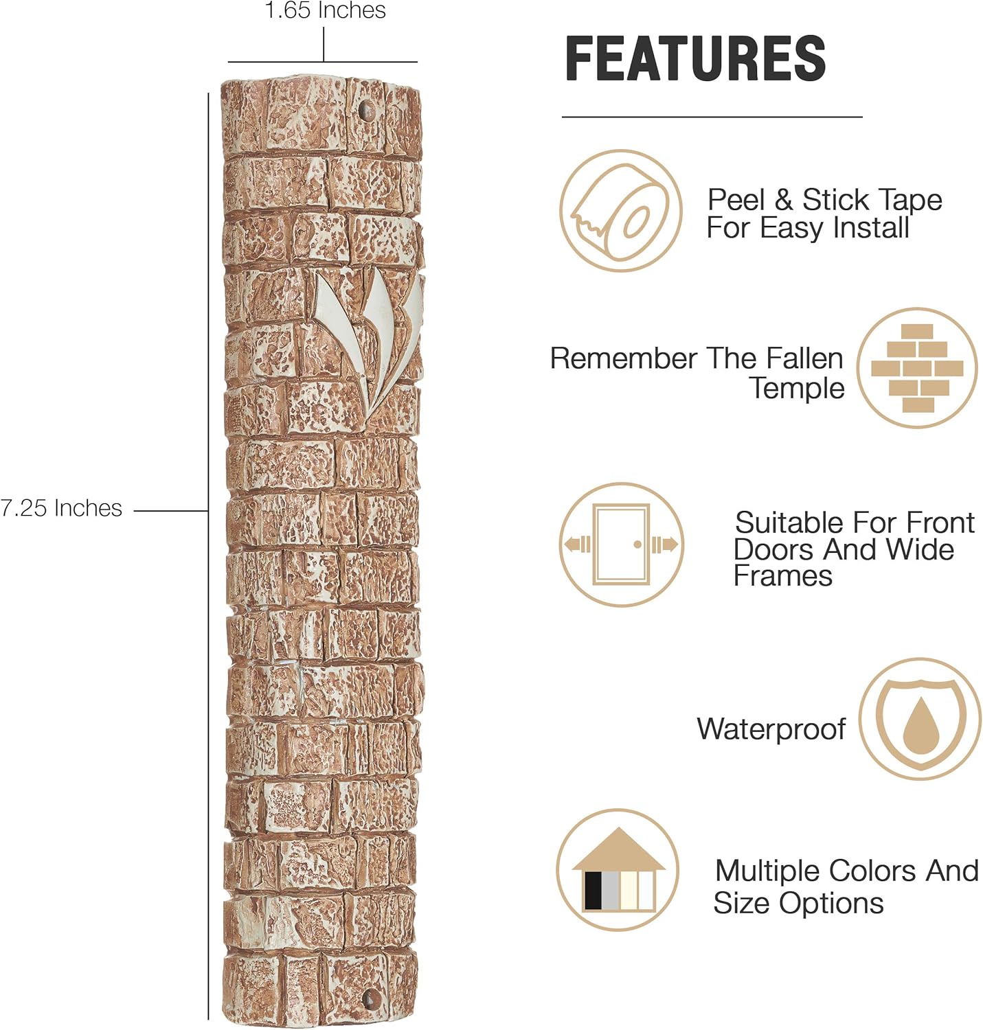 AS Mezuzah Case Western Wall Design Waterproof