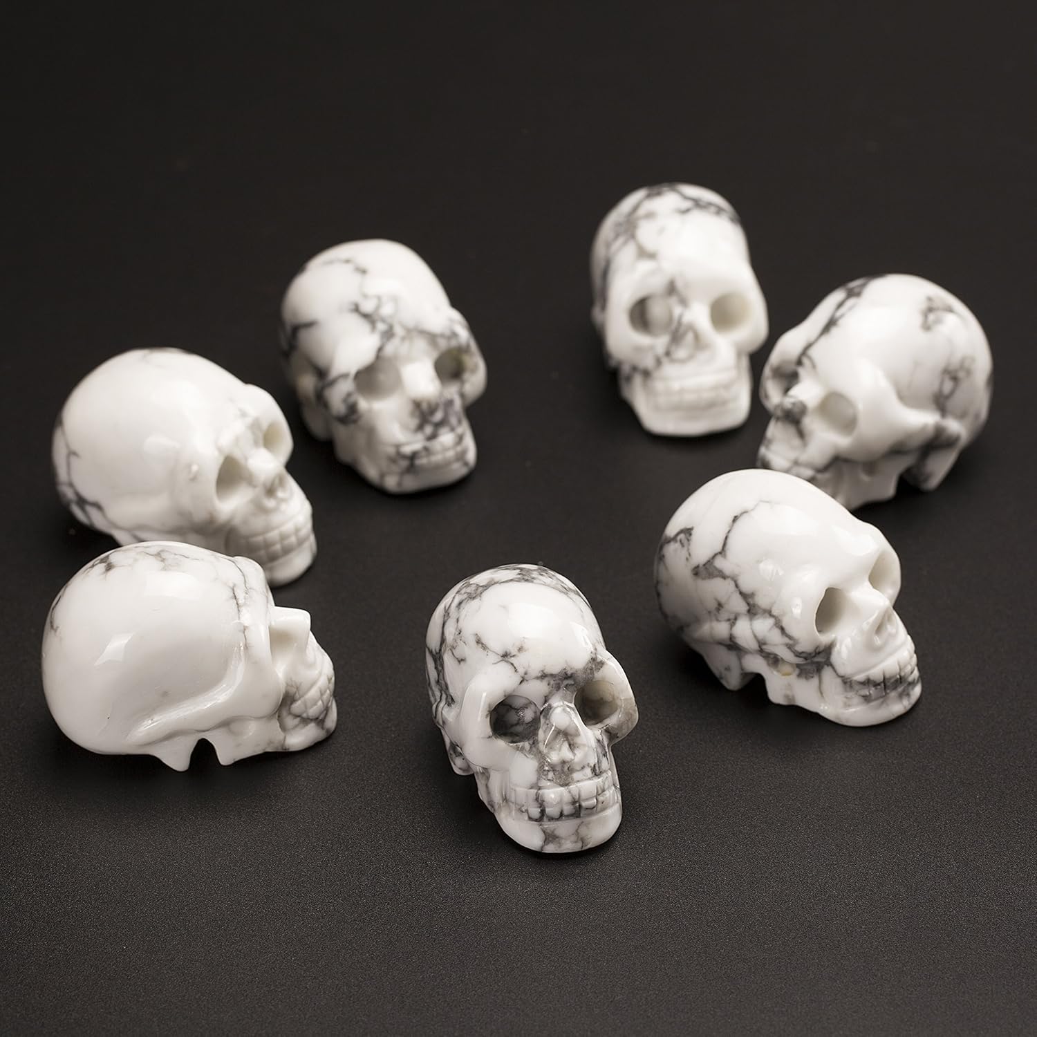 20 Inch Natural Carved Skull Reiki Healing Stone Statue Collectible Figurine